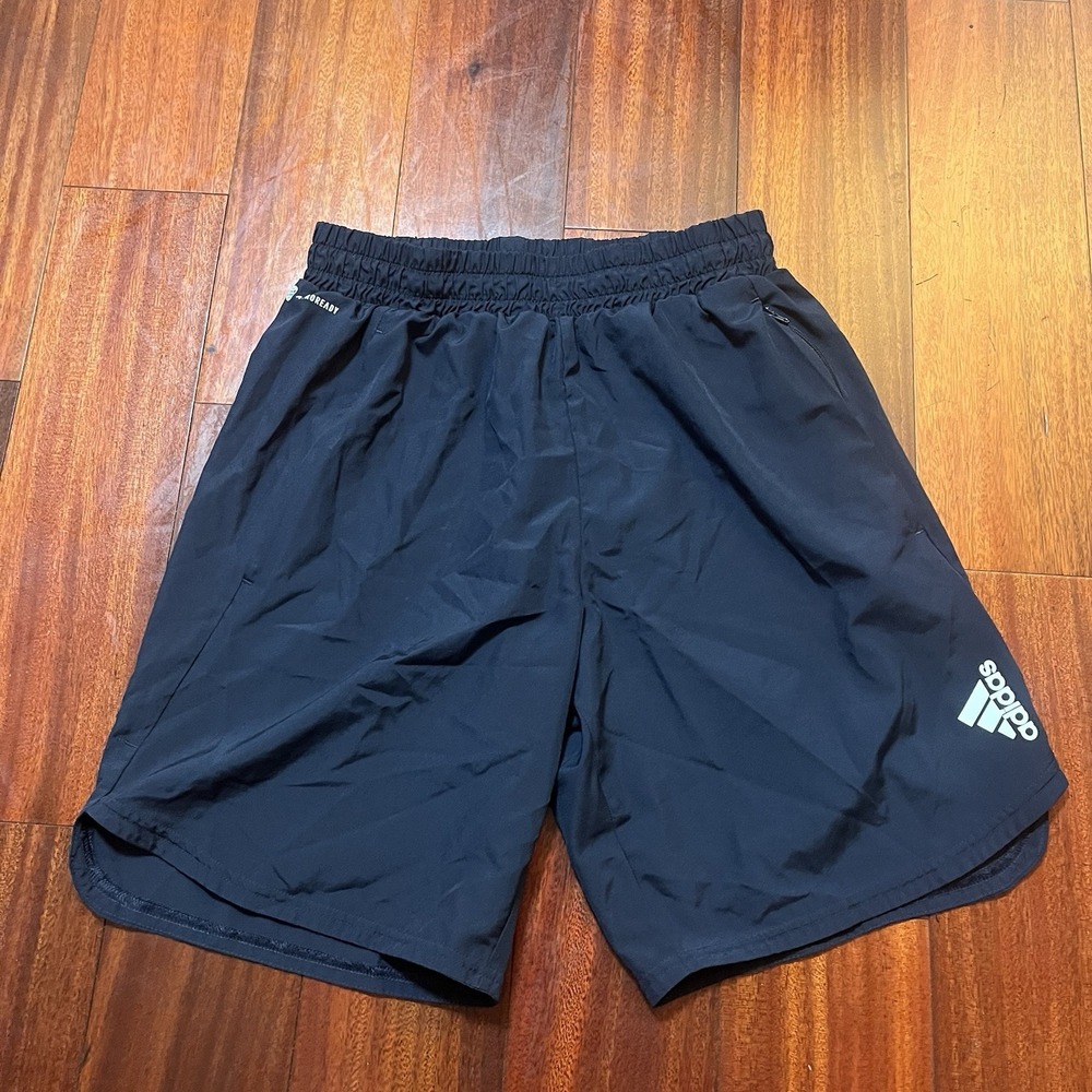 Adidas Shorts Mens Medium M 9" Black Gym Athleisure Casual Performance HF7208
